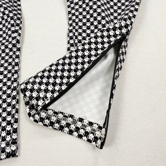 Betabrand Women's Pencil Dress Pant Skinny Leg Medium Petite Black White Cat - Picture 8 of 14